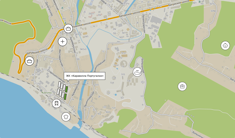 ЖК Каравелла Португалии в Сочи на карте