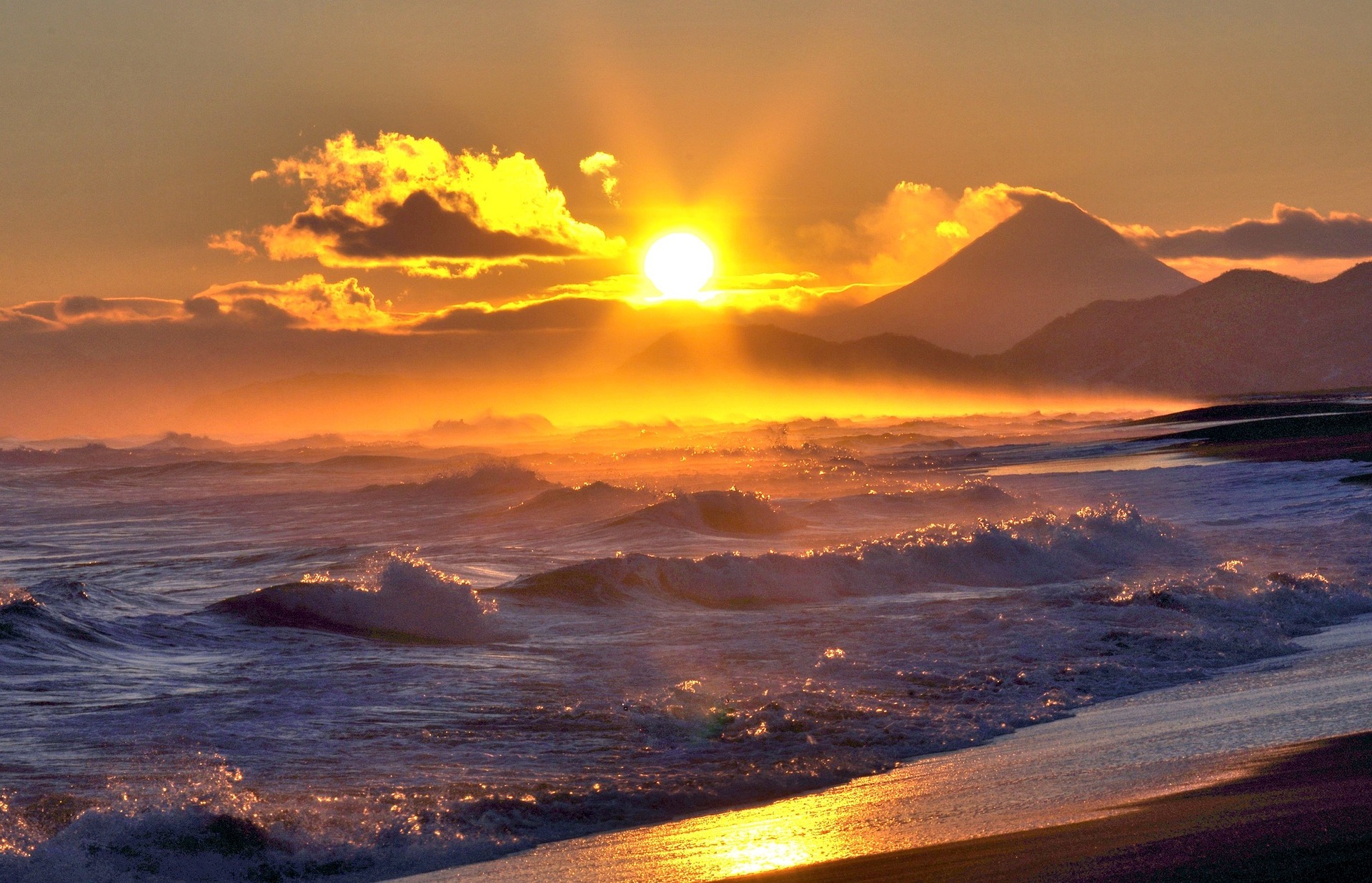 Рассвет на тихом океане Камчатка